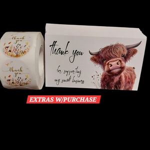 🦋LAST ONE - 550ct. 50 Thank You Cards, 500 TY Stickers